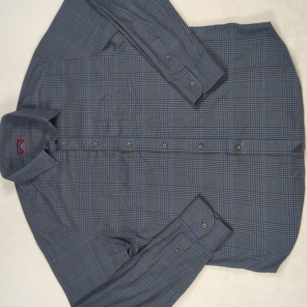 UNTUCKit Men's Gray and Blue Glen Plaid Button-Down Shirt Size‎ Large - Picture 2 of 4